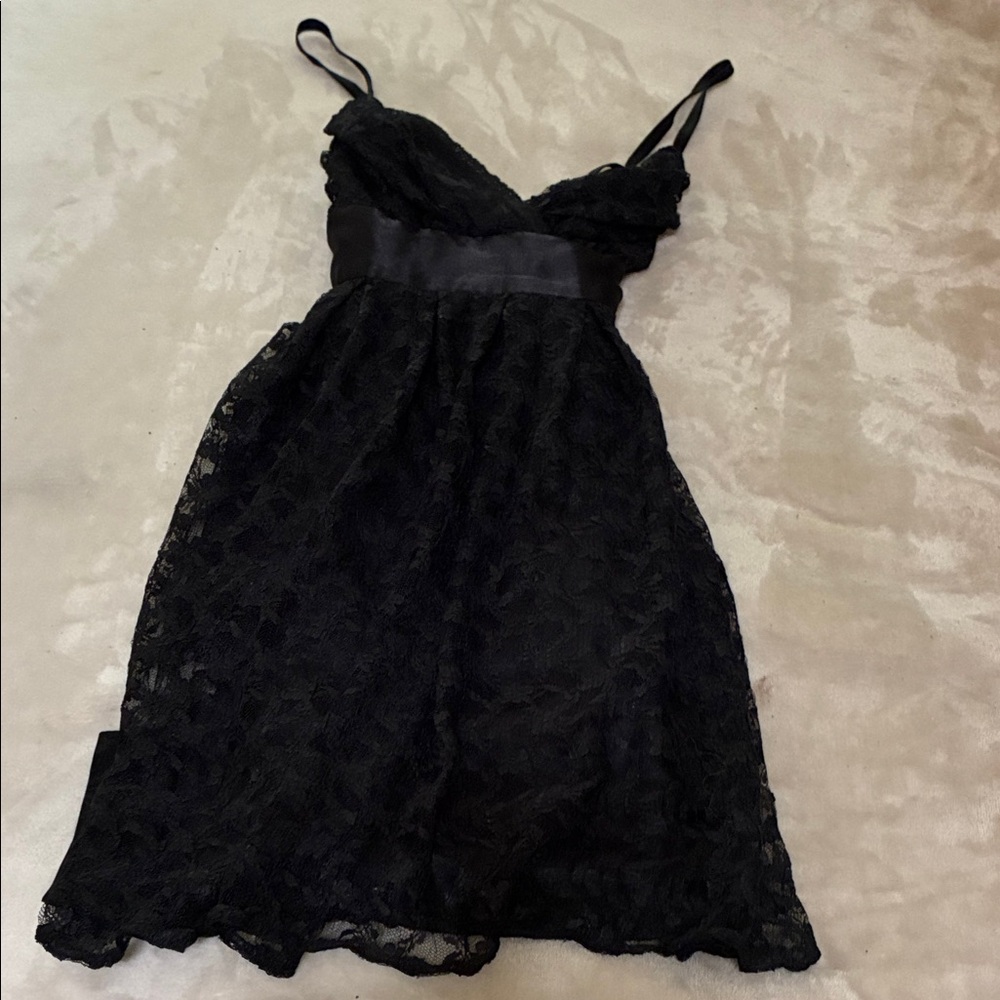 Necessary Objects Black Lace Mini Dress